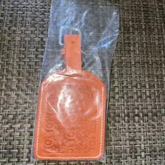 Tommy Bahama Tropical Floral Tooled Leather Travel Luggage Tag New