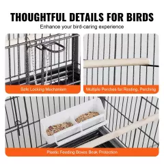 VEVOR 52 inch Standing Large Bird Cage, Wrought Iron Flight Bird Cage for Parake