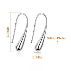 Wholesale 925 Sterling Silver Filled Solid Teardrop Drop Earrings 