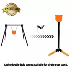 AR500 Steel Target Stand System 8" Gong + 2x4 Stand Mount Kit, Height Adjustable