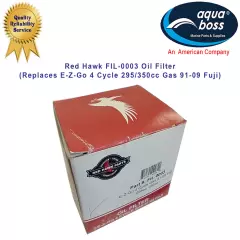 FIL-0003 Oil Filter Red Hawk Replaces E-Z-Go 4 Cycle 295/350cc Gas 91-09 Fuji