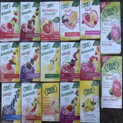 100 Packets True Lime /Lemonade Black Cherry Limeade & Wild Berry Lemonade Drink