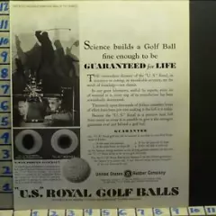 1929 US ROYAL GOLF CLUB BALL RUBBER SPORT GAME PLAY LINKS VINTAGE AD I15