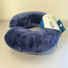 Protege Microfiber Travel Neck Pillow 100% Polyester Fleece Knit, Navy Blue