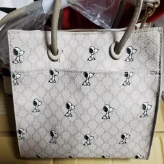 Snoopy 70th Anniversary 2Way Tote Bag White Shimamura Synthetic Leather new