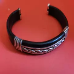 mens 925 silver braided bracelet