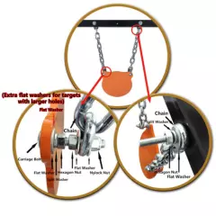 AR500 Steel Shooting Target Stand System (Stand, Chains&4"8" Gongs+10" Bullseye)