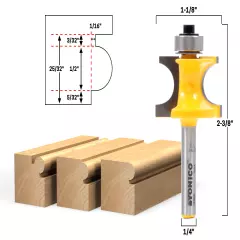 1/4" Radius Bullnose Bead Router Bit - 1/4" Shank - Yonico 13193q