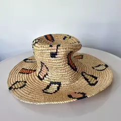 Greenpacha Free People Handmade In Ecuador $270 Grace Bag Sun Hat Leopard