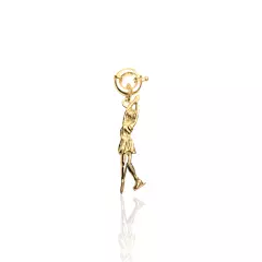 Silver Figure Skating Zipper Pendant Sports Jewelry Gift.