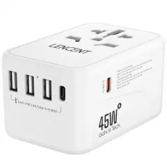 Universal Travel Plug Adapter Worldwide International All in One Dual USB Ports