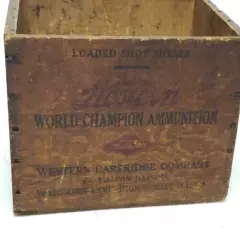 Western CARTRIDGE CO. EAST VINTAGE 12 Ga Wood Ammo Box 