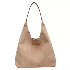 Women Large Capacity Suede Shoulder Bag Fashion Versatile Bucket Bag