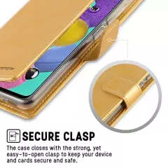 Mercury Blue Moon Diary Cover Gold+Screen Protector for Samsung Galaxy S21 Ultra