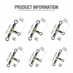 20/50/100 Pcs 3-Way Fishing Swivel Connector T-Turn Swivels Bass Fishing Tackle