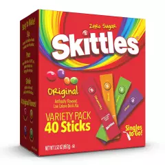 Skittles Singles to Go Variety Pack, Watertok Powdered Drink Mix, Zero Sugar, Lo