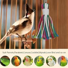 ASOCEA Pet Bird Parrot Colorful Cotton Rope Bite Chew Cage Hanging Toys for Cock