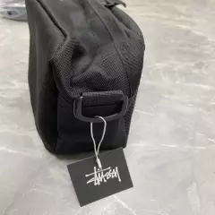 STUSSY Shoulder Bag Black Crossbody Mesh Pocket Stock Logo Shawn Font Logo