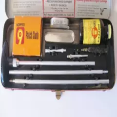 Vintage Outers Gunslick Rifle Cleaning Kit No. 477 30 Cal. In Red Metal Box