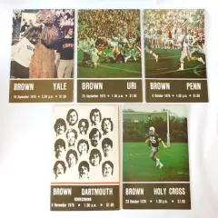 Lot of (5) Different 1976 Brown University College Football Programs