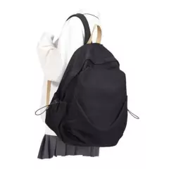 Black Backpack For High School Teen Girls Boys Simple Casual Daypack B1-black