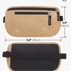 NEW, Beige ALPINE RIVERS Travel Waist Bag Fanny Pack RFID Blocking 7 Sleeves