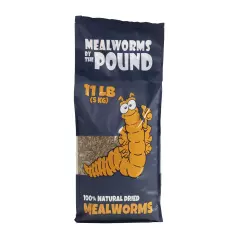 MBTP Bulk Dried Mealworms - Treats for Chickens & Wild Birds (11 Lbs)