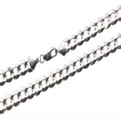 14k Solid White Gold Cuban Link 2mm-8mm Chain Necklace 16"-30"