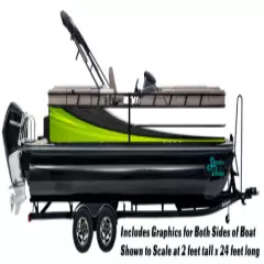 Green Black White Swoosh Abstract Kit Decal Fishing Boat Wrap Pontoon Vinyl