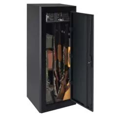 Black 18 Gun Security Cabinet Safe Storage Rifle Shotgun Steel Firearm Ammo Lock