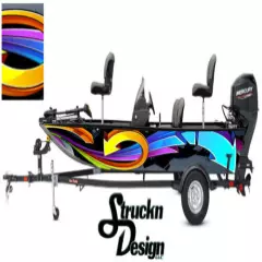 Abstract Arrows Colorful 3D Graphic Fishing Vinyl Fish Decal Boat Bass Kit Wrap