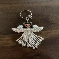 Beaded Angel Keychain - Small White 