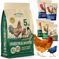 Dried Mealworms 5 Lbs – Premium Organic Non-Gmo Dried Mealworms for Chickens – H