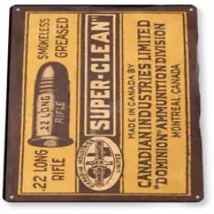 CANADIAN INDUSTRIES LIMITED TIN SIGN SUPER CLEAN AMMUNITION CANADA SHOTGUN 12x18