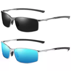 Rectangular Polarized Sunglasses Men Lightweight Outdoor Casual Glasses UV400