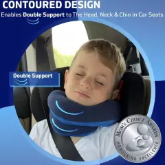 BCOZZY Neck Pillow for Travel Provides Double Support to Head Neck Medium Kids