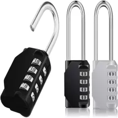 Combination Lock, 4 Digit Resettable Waterproof Padlock for School, Gym, Employe