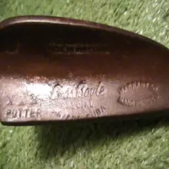 ANTIQUE VINTAGE Flange Sole Wood Shaft Putter Made in Scotland for Chas Boyle CM