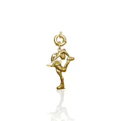 Silver Figure Skating Zipper Pendant Sports Jewelry Gift.