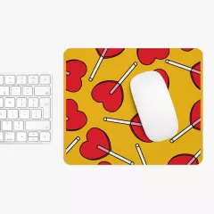 Red Heart Lollipop Mouse Pad 