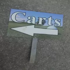 Carts here ARROW Metal 11 3/4" x 7 3/4" 14 1/2" tall yard instruction sign