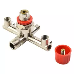 Double Outlet Tube Air Compressor Switch Pressure Regulator Valve Fitting-Part