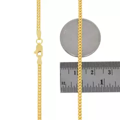 14k Yellow Gold 2.5mm Franco Box Bracelet Chain Mens Womens 7" 7.5" 8" 8.5" 9"