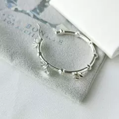 Alicia Bonnie Eternity silver Hoop Earrings Authentic