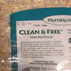 Morning Song Clean & Free Shell Free Wild Bird Food, Premium No Mess. BB 12/25