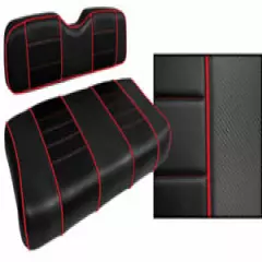 Golf Cart Custom Seat Covers Carbon Fiber Black and Red EZGO TXT 2014+