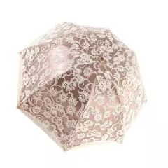 Luxury Flower Umbrella Rain Women 3 Folding Double Layer Lace Up Parasol