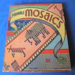 VINTAGE MARBLE MOSAICS ART DESIGN GAME American Toy Works NY Clay Marbles