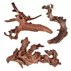  Natural Coral Driftwood for Aquarium Mopani Driftwood 6 to 10 Inch (Pack of 3)