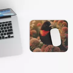 Mouse Pad (Rectangle) Red Winged Blackbird in Natural Environment Design 1